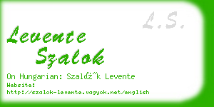 levente szalok business card